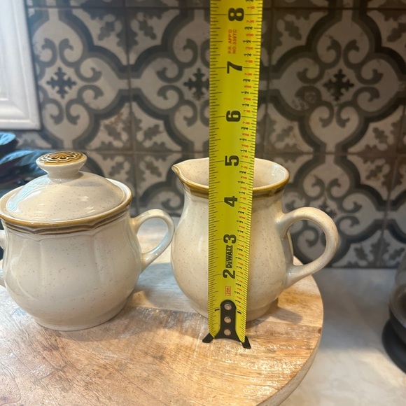 VINTAGE 70s STONEWARE BY CROWN MANOR- SUGAR & CREAM SET- MADE IN JAPAN - Picture 10 of 11